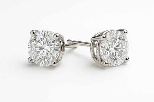 1.50CTW 14K White Gold Lab Grown Diamond Stud Earrings DEF Color VS Clarity