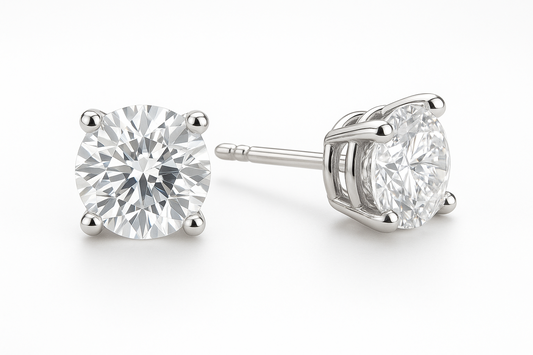 1.00CTW 14K White Gold Lab Grown Diamond Stud Earrings DEF Color VS Clarity