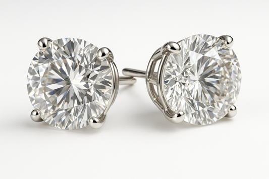 10.00CTW 14K White Gold Lab Grown Diamond Stud Earrings DEF Color VS Clarity