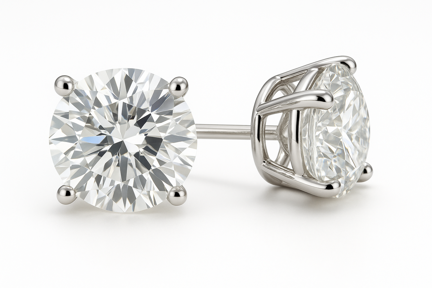 3.00CTW 14K White Gold Lab Grown Diamond Stud Earrings DEF Color VS Clarity