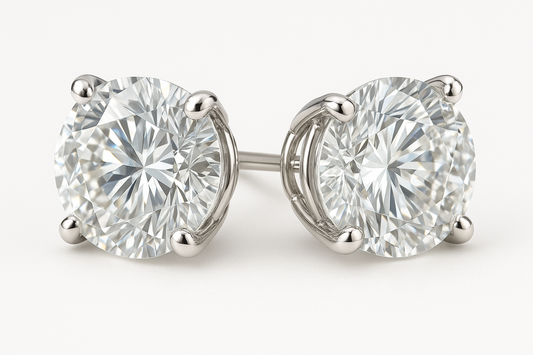 4.00CTW 14K White Gold Lab Grown Diamond Stud Earrings DEF Color VS Clarity