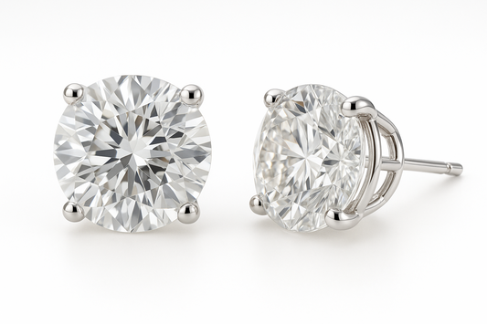 5.00CTW 14K White Gold Lab Grown Diamond Stud Earrings DEF Color VS Clarity
