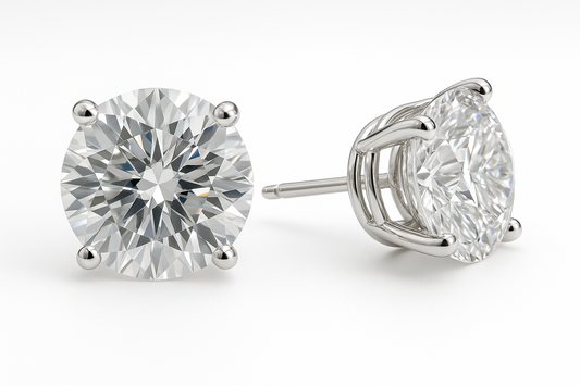 7.00CTW 14K White Gold Lab Grown Diamond Stud Earrings DEF Color VS Clarity