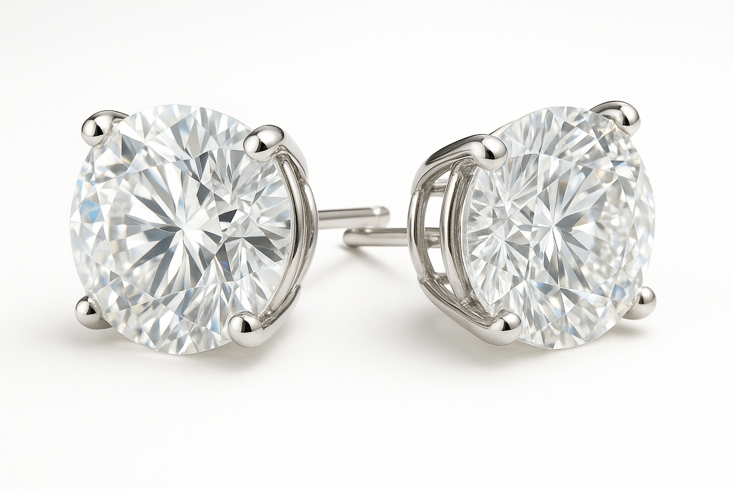 8.00CTW 14K White Gold Lab Grown Diamond Stud Earrings DEF Color VS Clarity