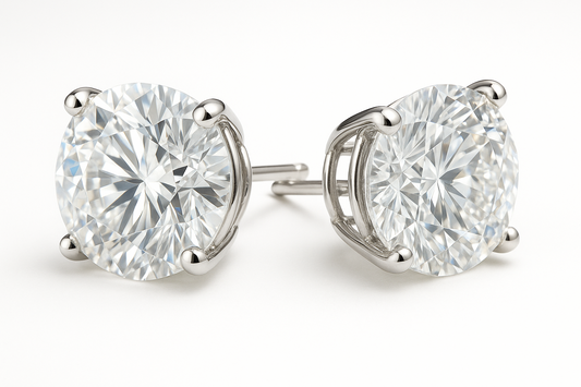 8.00CTW 14K White Gold Lab Grown Diamond Stud Earrings DEF Color VS Clarity