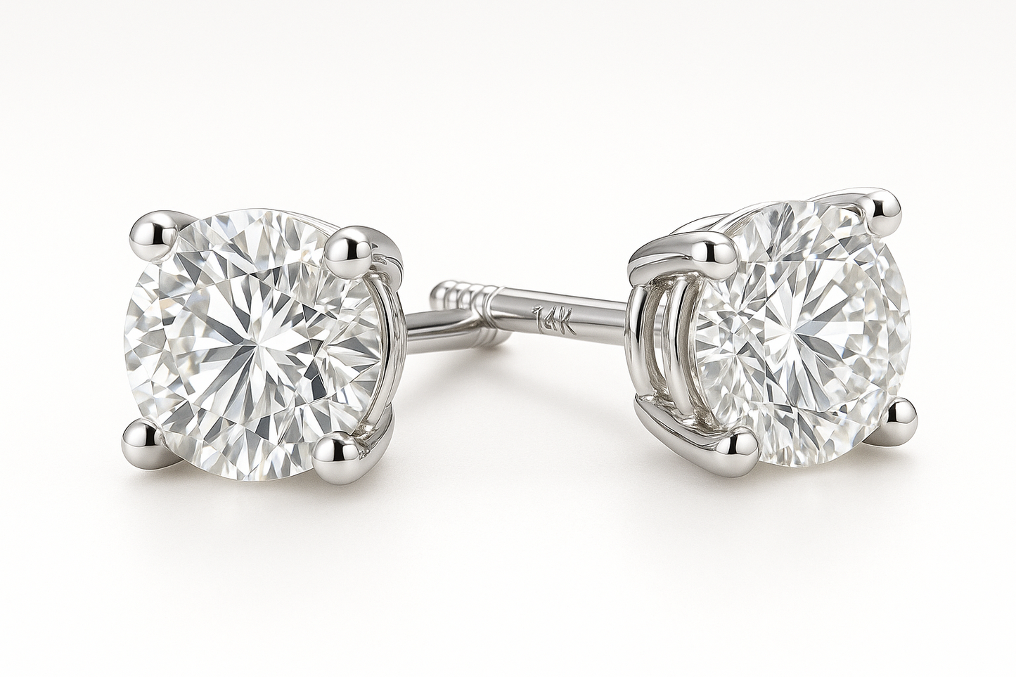 SALE WHILE SUPPLIES LAST! 2.00CTW 14K White Gold Lab Grown Diamond Stud Earrings DEF Color VS Clarity