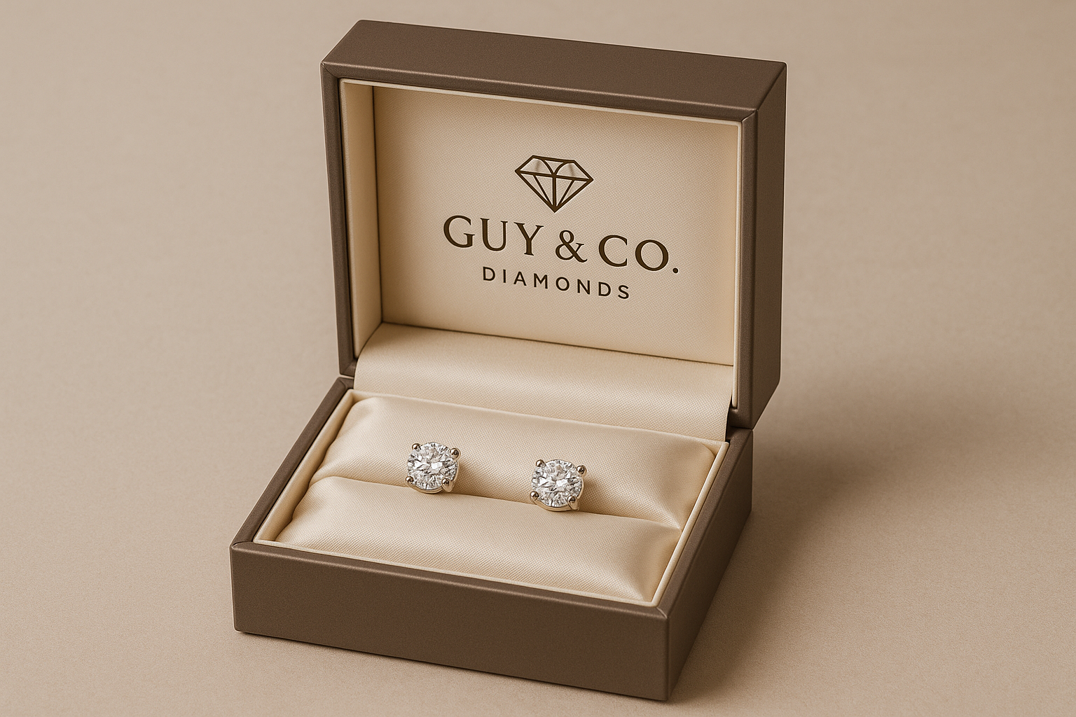 Guy & Co. Diamonds gift box with diamond studs