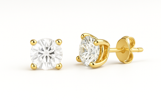Yellow Gold Diamond Studs - Original Size