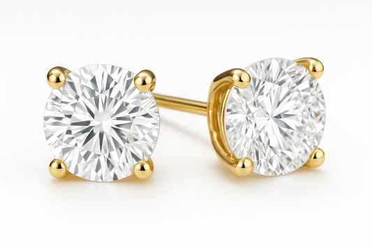 Yellow Gold Earrings with Whiter Diamonds