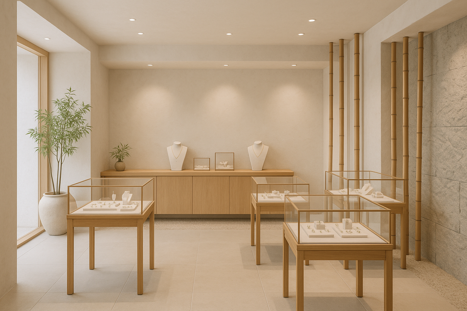 Zen style jewelry store